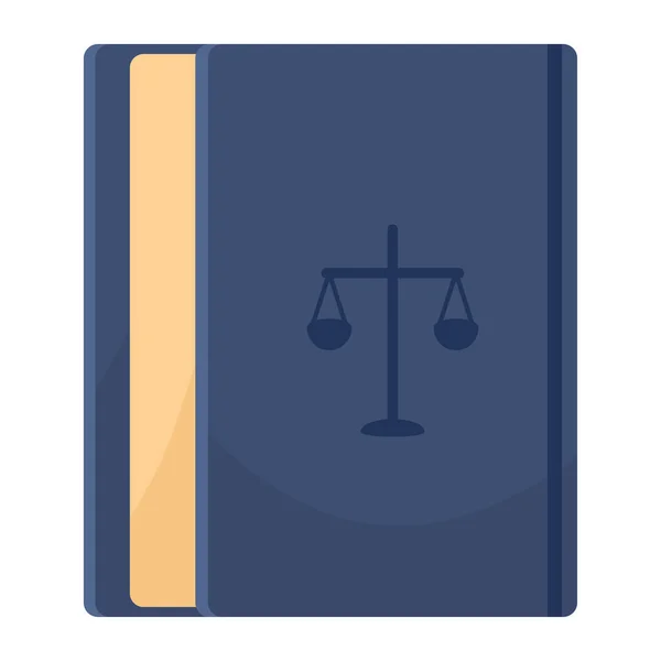 Mavi Hukuk Kitabı Adalet Simgesi Izole — Stok Vektör