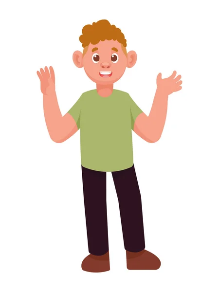 Hombre Rubio Sonriendo Carácter Feliz — Vector de stock