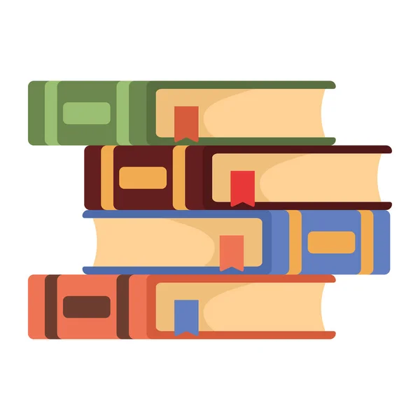 Knihovna Učebnic Izolované Ikony — Stockový vektor