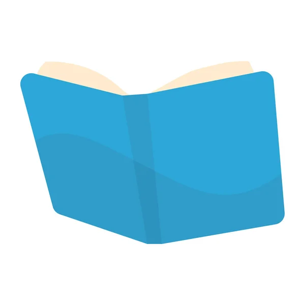 Libreria Libri Testo Blu Icona Isolata — Vettoriale Stock