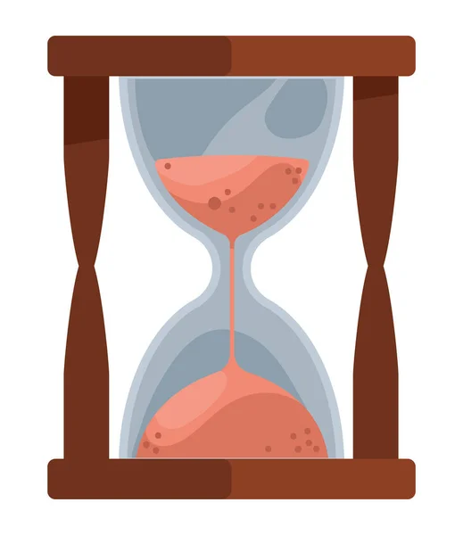 Timme Glas Sand Timer Isolerad Ikon — Stock vektor