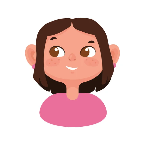 Joven Mujer Sonriente Retrato Carácter — Vector de stock