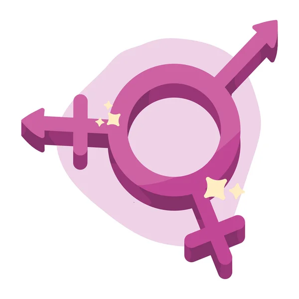 Transgender Symbool Kleur Paars Pictogram — Stockvector