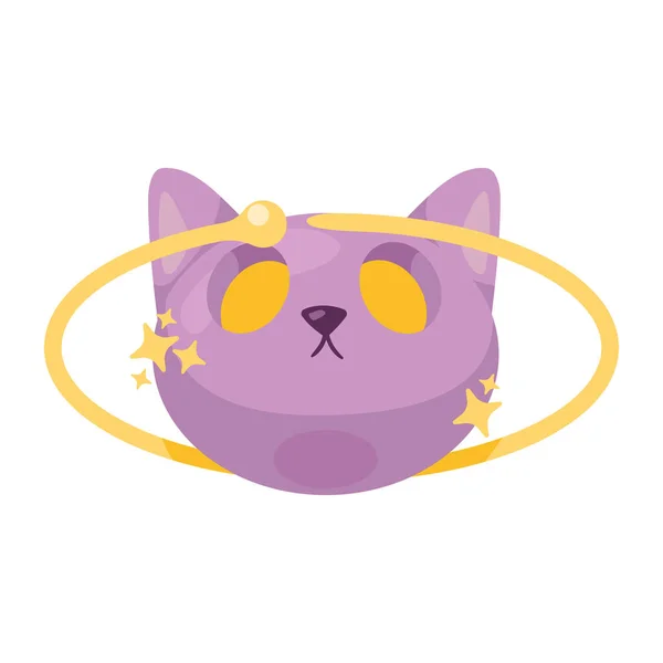 Página Para Colorir Kawaii Gato Está Sentado Nas Nuvens Místico