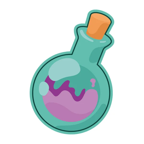 Potion Flask Sticker Retro Style Icon — 스톡 벡터