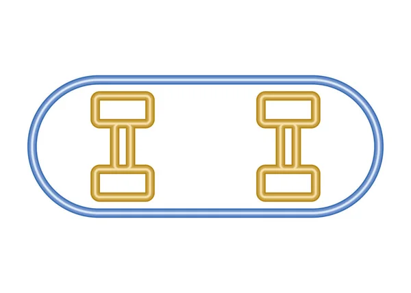 Значок Неонового Света Скейтборде — стоковый вектор