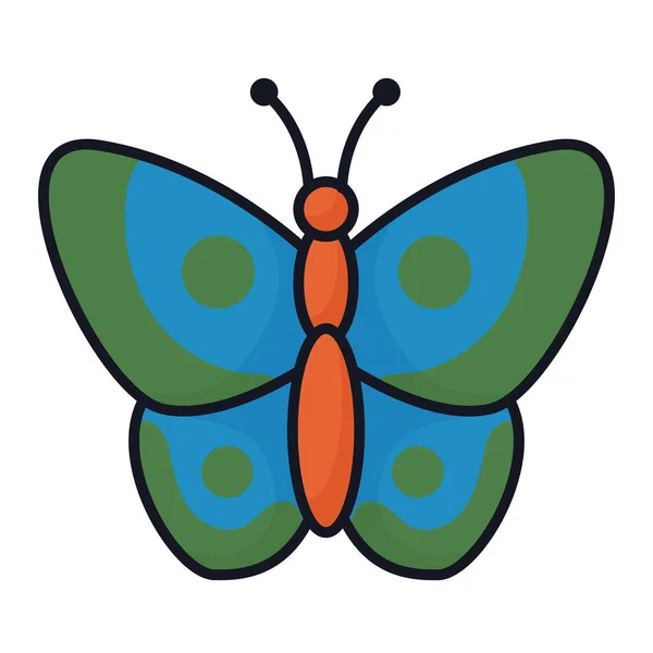 Papillon Rétro Pop Art Icône — Image vectorielle