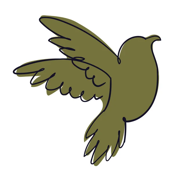 Yeşil Güvercin Çizimi — Stok Vektör