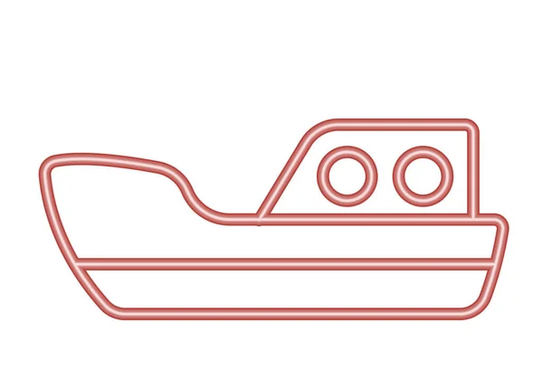 Gemi Taşıyıcı Neon Işık Simgesi — Stok Vektör