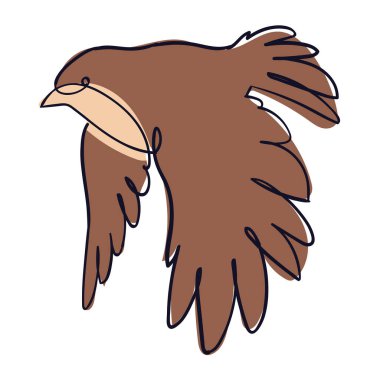 serçe kuş uçan çizgi çiziyor