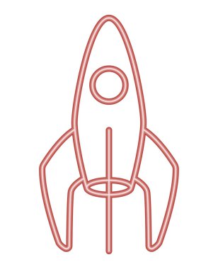 roket taşıma neon ışığı simgesi