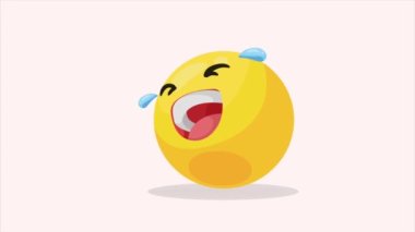 Mutlu emoji gülen karakter animasyonu, 4k video animasyonu