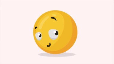 emoji düşünen karakter klasik animasyonu, 4k video animasyonu