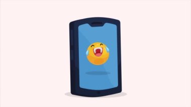 Mutlu emoji gülen karakter animasyonu, 4k video animasyonu