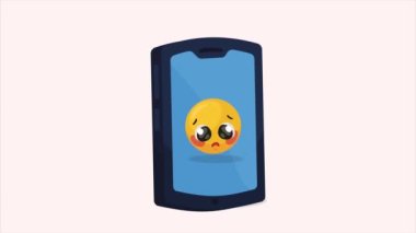 Üzgünüm emoji karakteri klasik animasyon, 4k video animasyonu