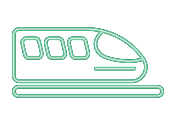Métro Transport Néon Lumière Icône — Image vectorielle