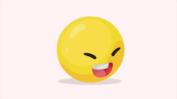 Glücklich Emoji Lächelnde Charakteranimation Video Animiert — Stockvideo
