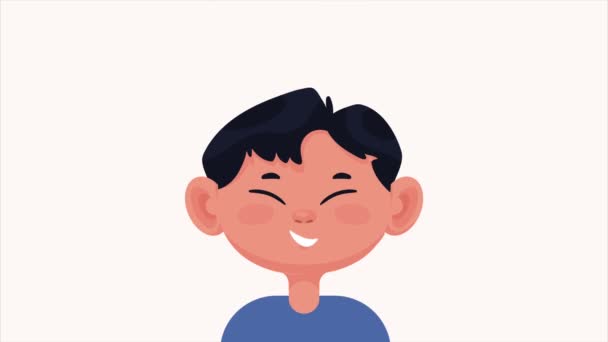 若いアジア系男性の民族性のキャラクターアニメーション4Kビデオアニメーション — ストック動画