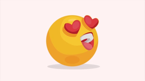 Verliebte Emoji Charakteranimation Videoanimation — Stockvideo