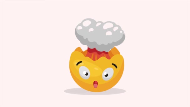 Explodindo Emoji Personagem Animação Social Vídeo Animado — Vídeo de Stock