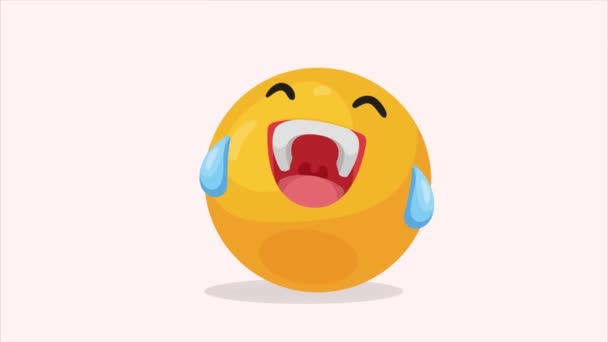 Gelukkig Emoji Lachen Karakter Animatie Video Geanimeerd — Stockvideo