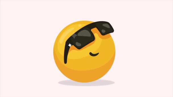 Emoji Mit Sonnenbrille Charakteranimation Video Animiert — Stockvideo