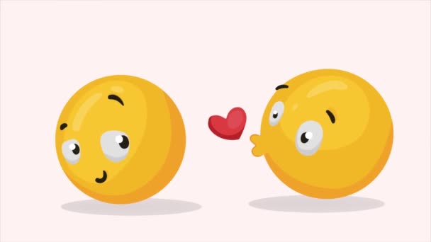 Dvě Emojis Postavy Klasické Animace Video Animované — Stock video