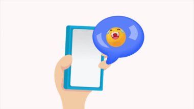 Mutlu emoji gülen karakter animasyonu, 4k video animasyonu