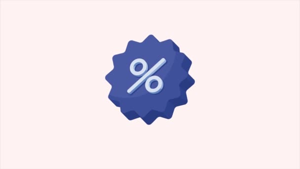 花边动画 4K视频动画的百分比符号 — 图库视频影像
