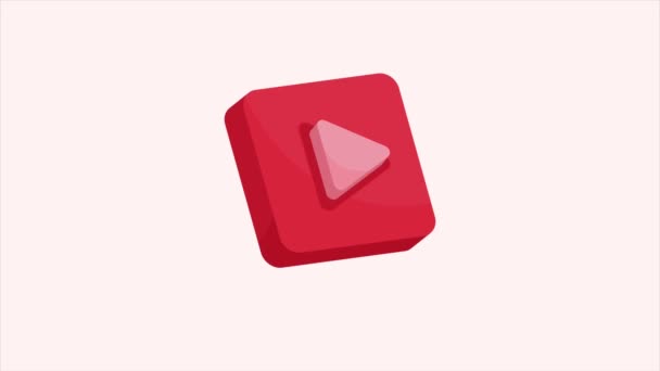 Play Button Media Player Animation Video Animated — Vídeo de stock