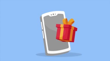 Akıllı telefon hediye kutusu, 4k video animasyonu