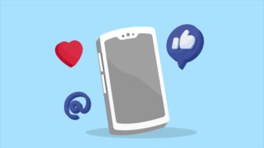 Sosyal medya animasyonlu akıllı telefon, 4k video animasyonu