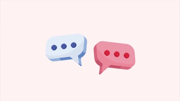 Speech Bubbles Messages Communication Animation Video Animated — Stock Video