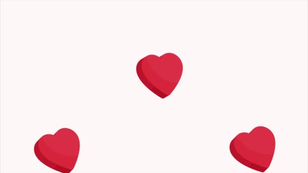 Corações Vermelhos Amor Padrão Animação Vídeo Animado — Vídeo de Stock