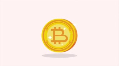 Bitcoin şifreleme para ekommerce animasyonu, 4k video animasyonu