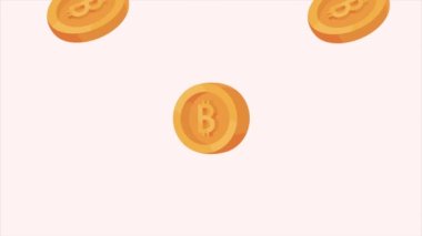 bitcoins kripto para desen animasyonu, 4k video animasyonu