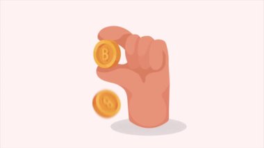 Bitcoin şifreleme para ekommerce animasyonu, 4k video animasyonu