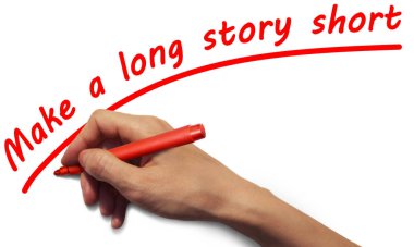 Kırmızı kalemli bir el kırmızıyla bir yazı yazar.