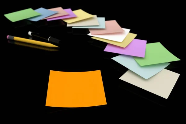Renderização Adesivos Coloridos Mesa — Fotografia de Stock