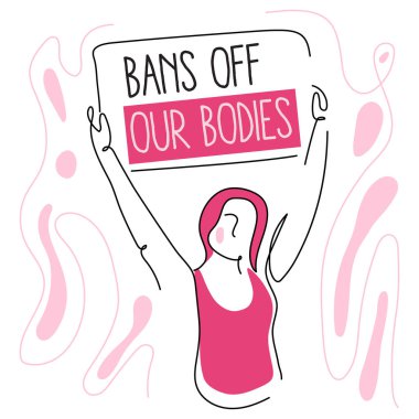 Bu, vücutlarımızdaki protestolardan alıntı yaparak feminist kızların gücünü gösteren bir vektör illüstrasyonu. Vektör illüstrasyon kürtajı, kaldırmanın yasal olması. Uluslararası için kullanılabilir