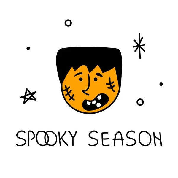 Este Zombi Personaje Halloween Con Frase Spooky Temporada Ilustración Vectorial — Archivo Imágenes Vectoriales