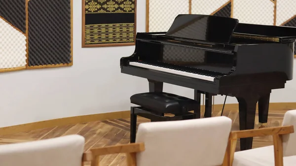 Interior Hall Room Stylish Classical Grand Piano — Stock Photo, Image