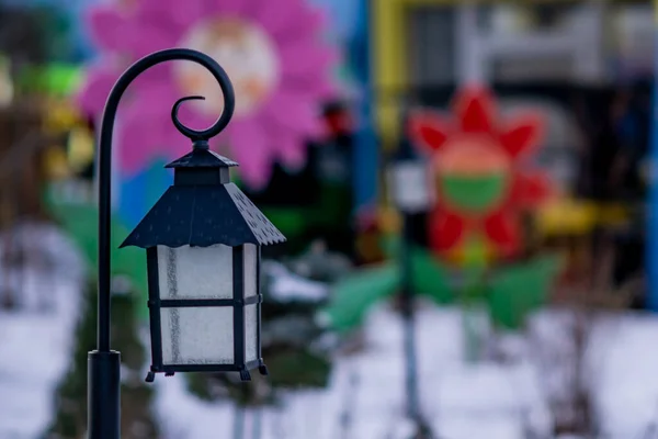 Street Lamp Children Amusement Park — Stock Photo, Image