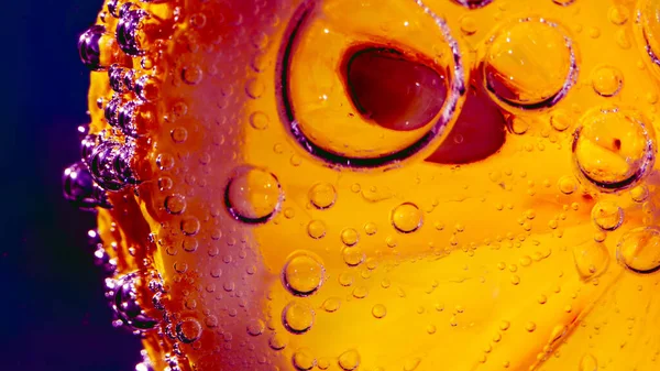 Orange Soda Bubbles Sparkling Water — Stock Photo, Image