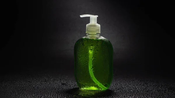 Liquid Soap Bottle Black Background — ストック写真