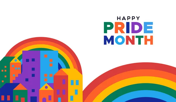 Happy Pride Μήνα Προσγείωση Πρότυπο Ιστοσελίδα Για Δικαιώματα Igbt Κοινωνικά — Διανυσματικό Αρχείο
