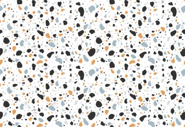 Terrazzo döşeme deseni ve geleneksel beyaz mermer kayalar. Mozaik taşın klasik iç mimari arka planı.