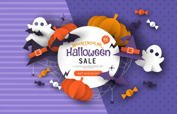 Modelo Especial Venda Halloween Decoração Artesanato Corte Papel Temporada Outono — Vetor de Stock