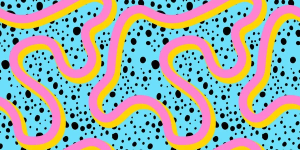 Illustration Abstraite Motifs Fluo Colorés Sans Couture Dans Style Rétro — Image vectorielle