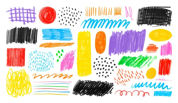 Kleurrijke Handgetekende Doodle Vorm Geïsoleerde Witte Achtergrond Willekeurig Kinderachtig Potlood — Stockvector